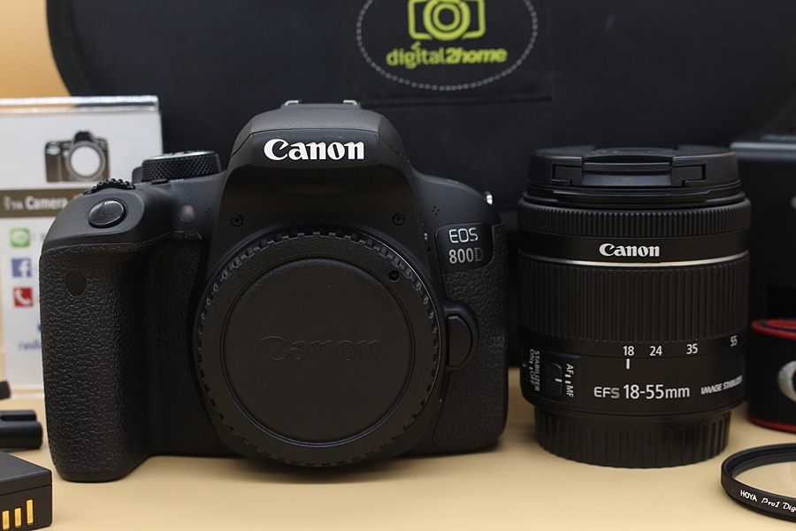 ขาย Canon EOS 800D + Lens EF-S 18-55mm IS STM อดีตประกันร้าน สภาพสวยใหม่ เมนูไทย ชัตเตอร์ 7,013รูป มีWiFiในตัว อุปกรณ์พร้อมกระเป๋า  อุปกรณ์และรายละเอียดของ